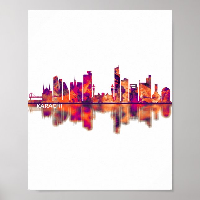 Poster Karachi Skyline Pakistan (Devant)