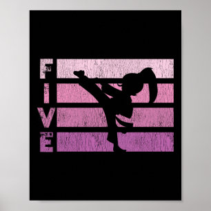 Poster Karate Anniversaire 5 Année Taekwondo Girl 5e Bir