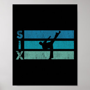 Poster Karaté Anniversaire 6 Année Taekwondo Boy 6e Birt