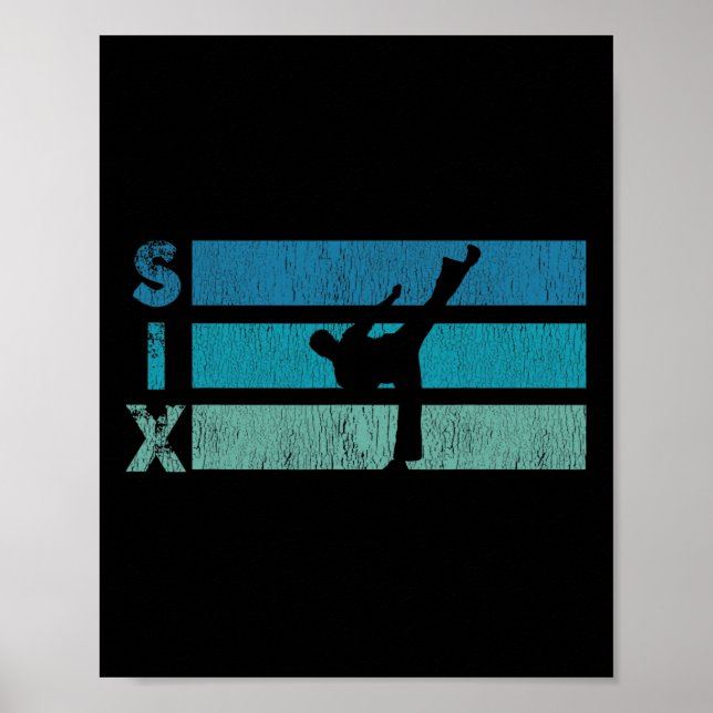 Poster Karaté Anniversaire 6 Année Taekwondo Boy 6e Birt (Devant)