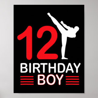 Poster Karate Anniversaire Tee Boy Cadeau Enfants Taekwon