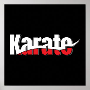 Poster Karate Arts Martiaux Swish Abstrait