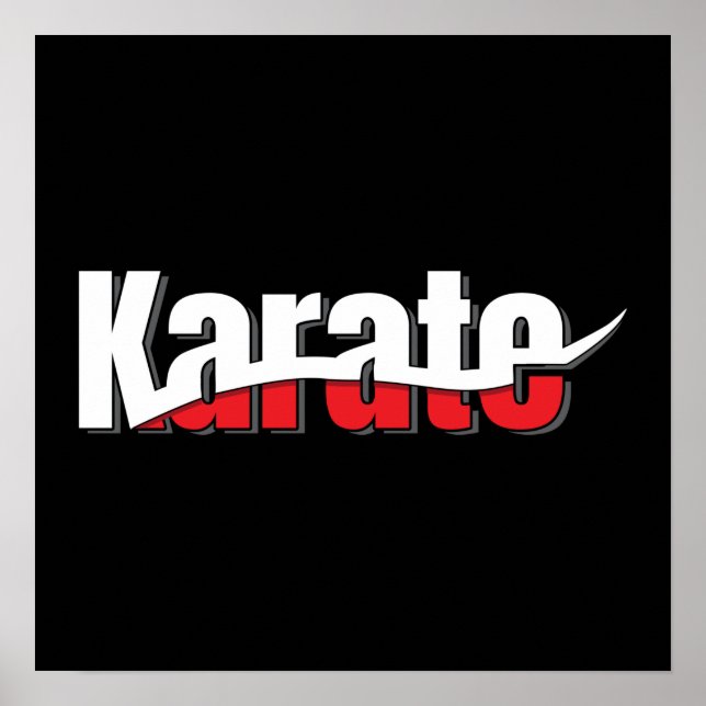 Poster Karate Arts Martiaux Swish Abstrait (Devant)