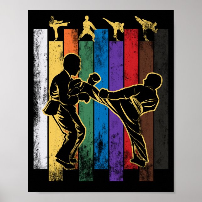Poster Karate Belt Silhouette Arts martiaux Sport (Devant)