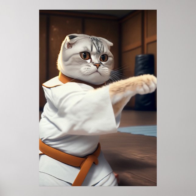 Poster Karate Cat 90 (Devant)
