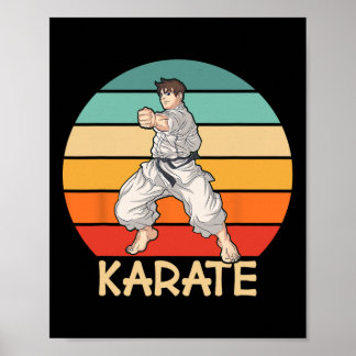 Poster Karate Cool Karate Fighter Fait un Coup de Poing E