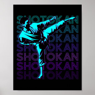 Poster Karaté de Shotokan Japonais Arts Martiaux Retro