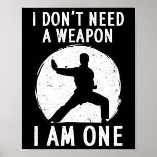 Poster Karaté Drôle Hommes Femmes Karate Ceinture Noire M