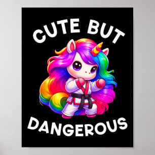 Poster Karate drôle Unicorn mignonne mais dangereux Karat