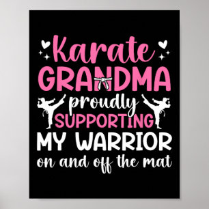 Poster Karate Grandma Soutenir Mon Guerrier Karate Grand