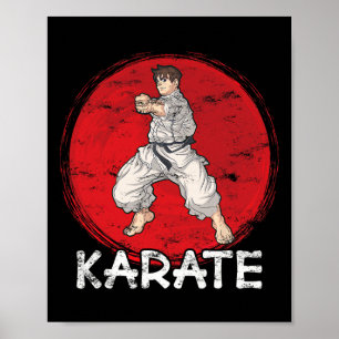 Poster Karate Grunge Concevoir Un Homme En Style Anime Fa