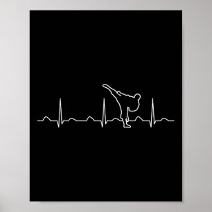 Poster Karate Hearbeat Shirt Funny Cute Karateka Martial