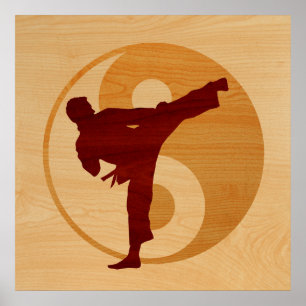 Poster Karate Kick-Yin Yang.