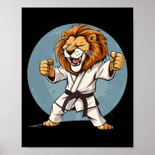 Poster Karaté Lion Kickboxing Taekwondo Jiu-jitsu Mma Mar