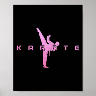 Poster Karate Martial Arts Fighter Black Belt Girls Femme
