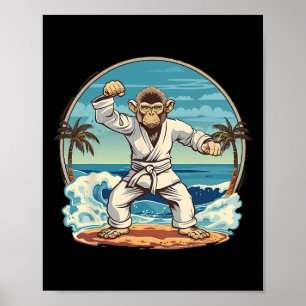 Poster Karate Monkey Beach Kickboxing Jiu-jitsu Mma Marti