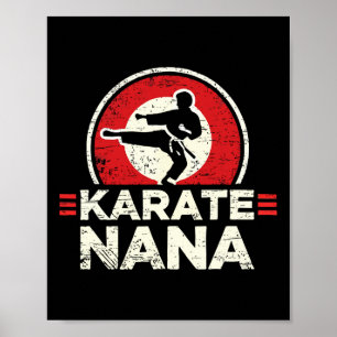 Poster Karate Nana Retro Kick Silhouette