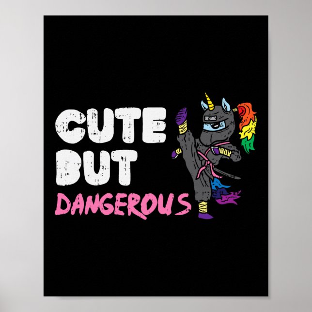 Poster Karate Ninja Unicorn Cute Dangereux Arts Martiaux  (Devant)