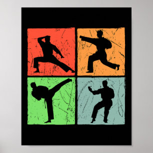 Poster Karate Retro Black Belt Japonais Martial Arts Love