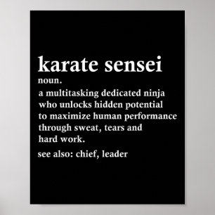 Poster Karate Sensei Définition Funny Martial Arts Instru