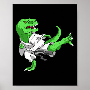 Poster Karate T-rex Dino Étudiant Dinosaur Professeur Kar
