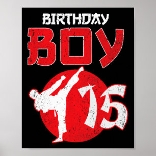 Poster Karate Taekwondo 15 ans Anniversaire Martial Art