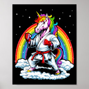 Poster Karate Taekwondo Mma Judo Enfants Licorne Arc-en-c
