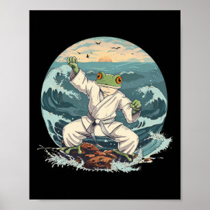 Poster Karate Toad Taekwondo Plage Coucher de soleil Arts