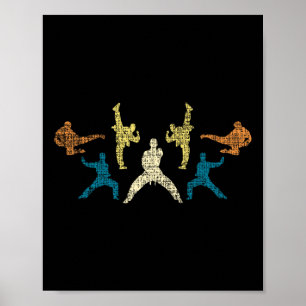 Poster Karate vintage Taekwondo Mélange d'arts martiaux M