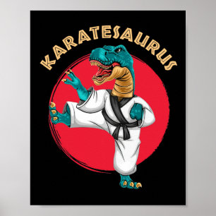 Poster Karatesaurus Funny Karaté Dinosaur