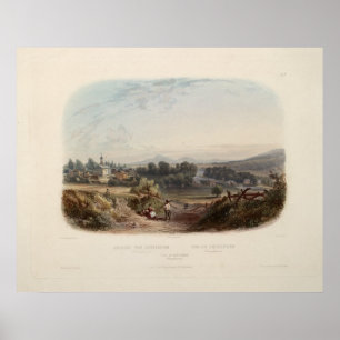 Poster Karl Bodmer Imprimer : Vue de Bethlehem Pennsylvan