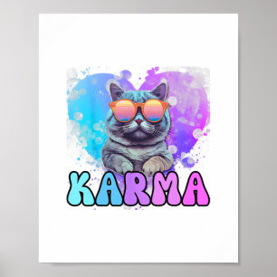 Poster karma amoureux des chats karma karma est mon petit