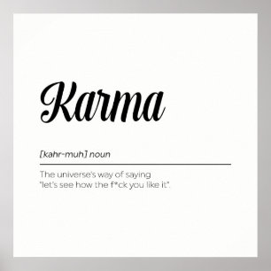 Poster Karma Définition Drôle