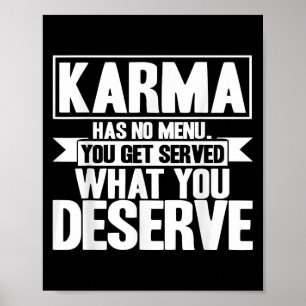 Poster Karma Karma N'a Pas De Menu Citation Inspirante 