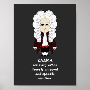 Poster. Karma & Newton's 3rd Law (Dark Background) Poster