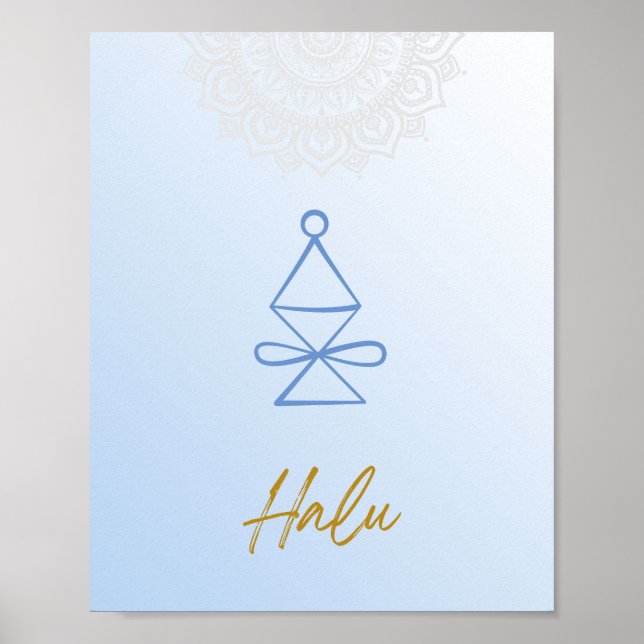 Poster Karuna Reiki Halu Mandala Sky Blue (Devant)