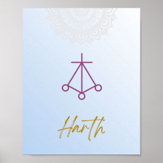 Poster Karuna Reiki Harth Mandala Sky Blue