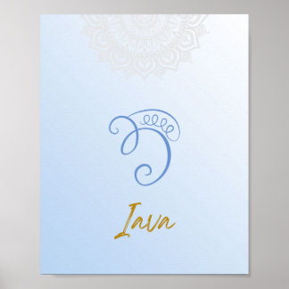 Poster Karuna Reiki Iava Mandala Sky Blue