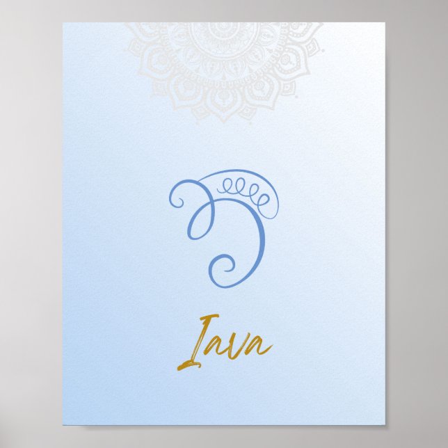 Poster Karuna Reiki Iava Mandala Sky Blue (Devant)
