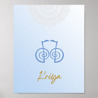Poster Karuna Reiki Kriya Mandala Sky Blue