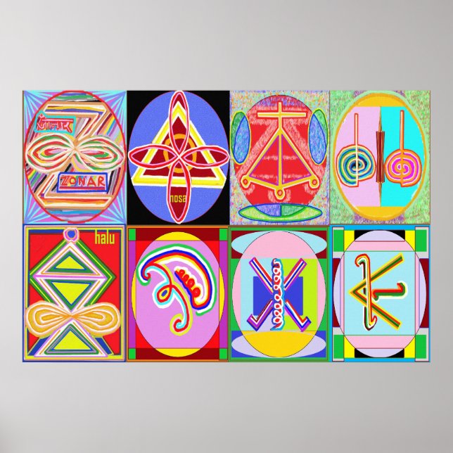 Poster KARUNA REIKI = Tous les 8 symboles (Devant)