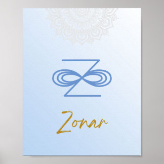 Poster Karuna Reiki Zonar Mandala Sky Blue