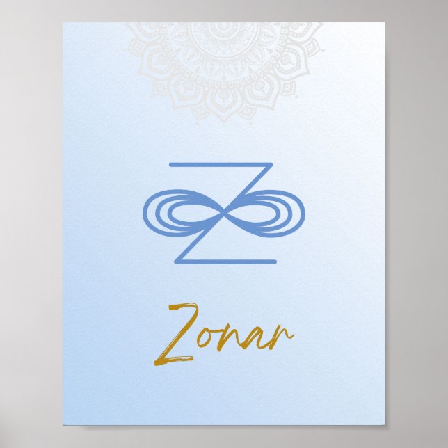 Poster Karuna Reiki Zonar Mandala Sky Blue (Devant)