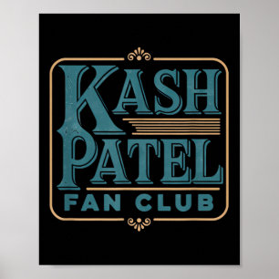 Poster Kash Patel Fan Club Vintage Logo Président Trump