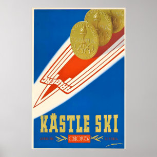 Poster Kastle Ski Autriche Oslo Alpes Montagnes Neige
