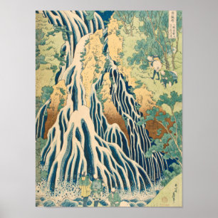 Poster Katsushika Hokusai - cascade de Kirifuri