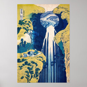Poster Katsushika Hokusai - Chute d'Amida
