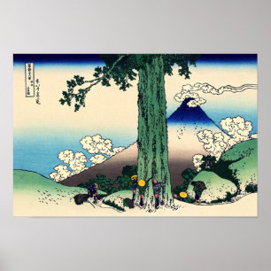 Poster Katsushika Hokusai - Col de Mishima dans la provin