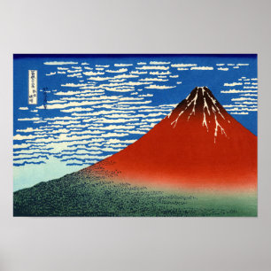 Poster Katsushika Hokusai - Vent Fin, Matin Clair