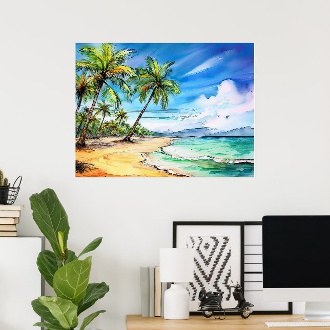 Poster Kauai Beach Day (Bureau à domicile)